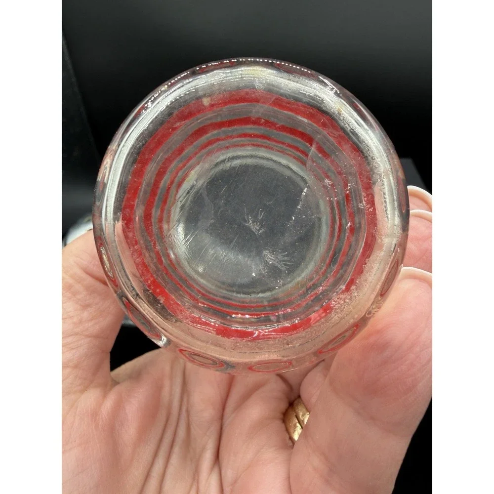 🍳✨ Vintage Hazel Atlas Stripe Kitchen Shaker – Clear Glass w/ Red Stripes ✨🍳